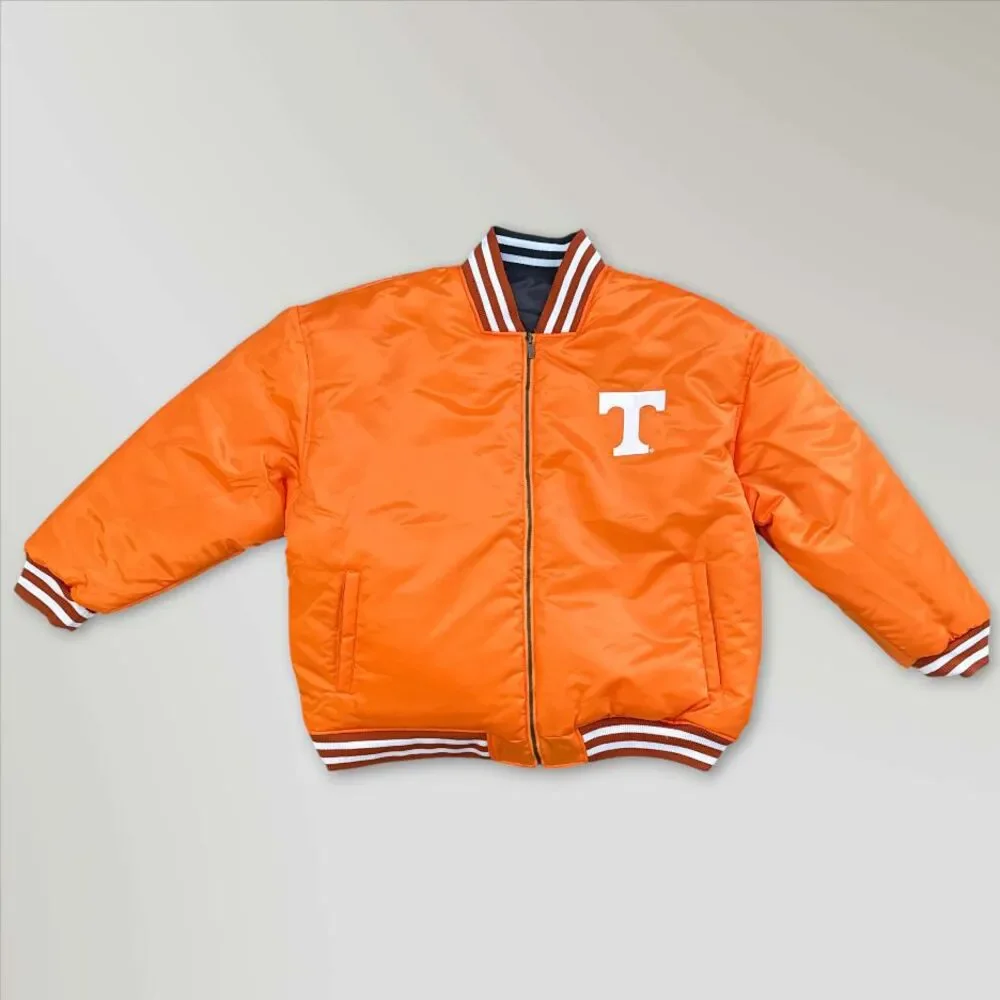 NWT Tennessee Volunteers Reversible Satin Full-Zip Jacket Orange/Gray Size 4XL